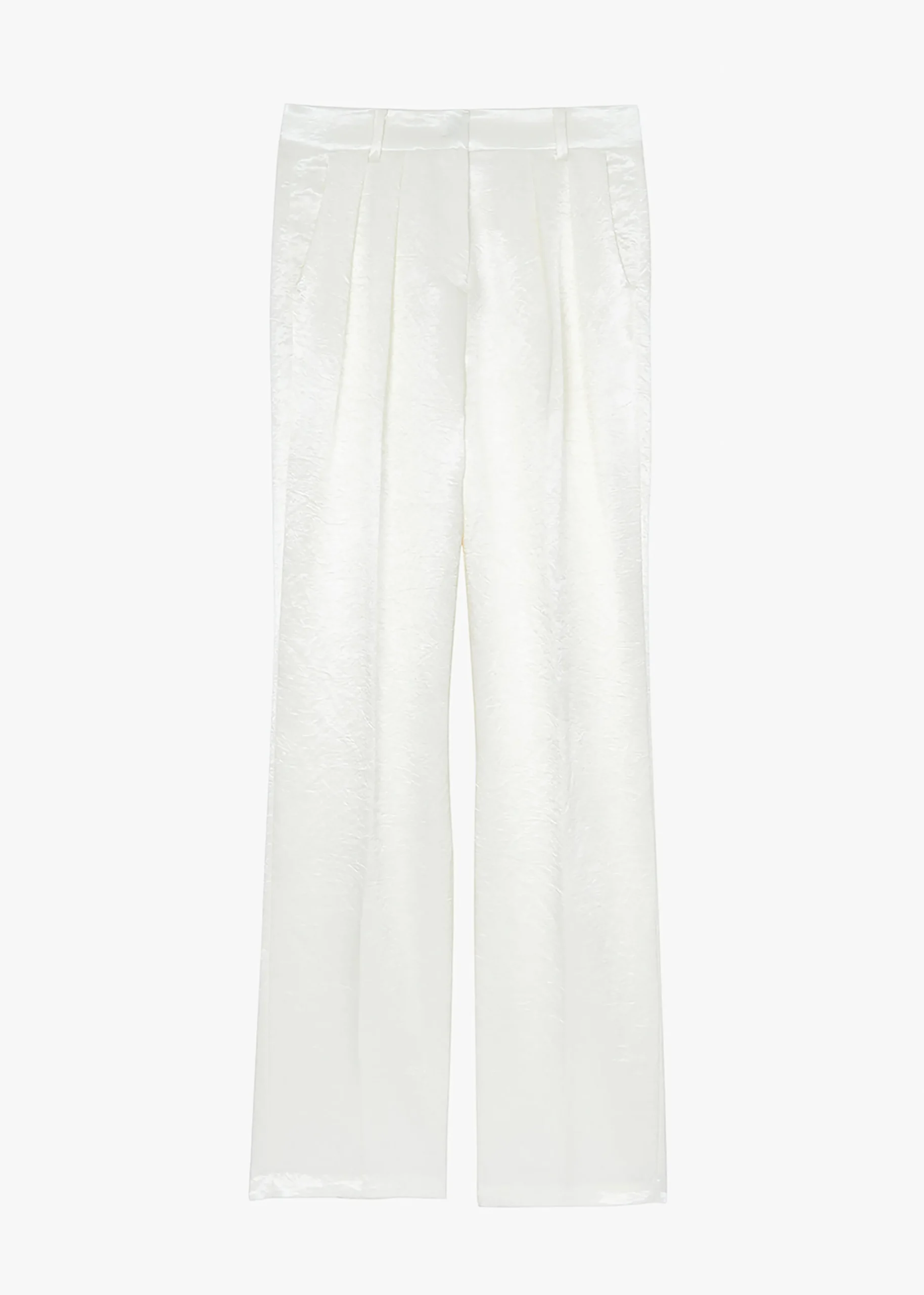 The Frankie Shop Elvira Pleated Trousers Ivory New