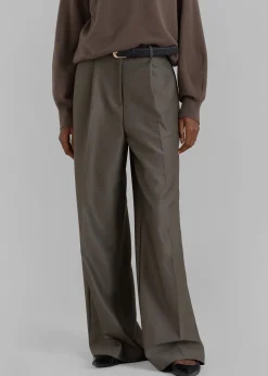 The Frankie Shop Emilie Wide Leg Pants Dark Olive