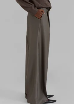 The Frankie Shop Emilie Wide Leg Pants Dark Olive