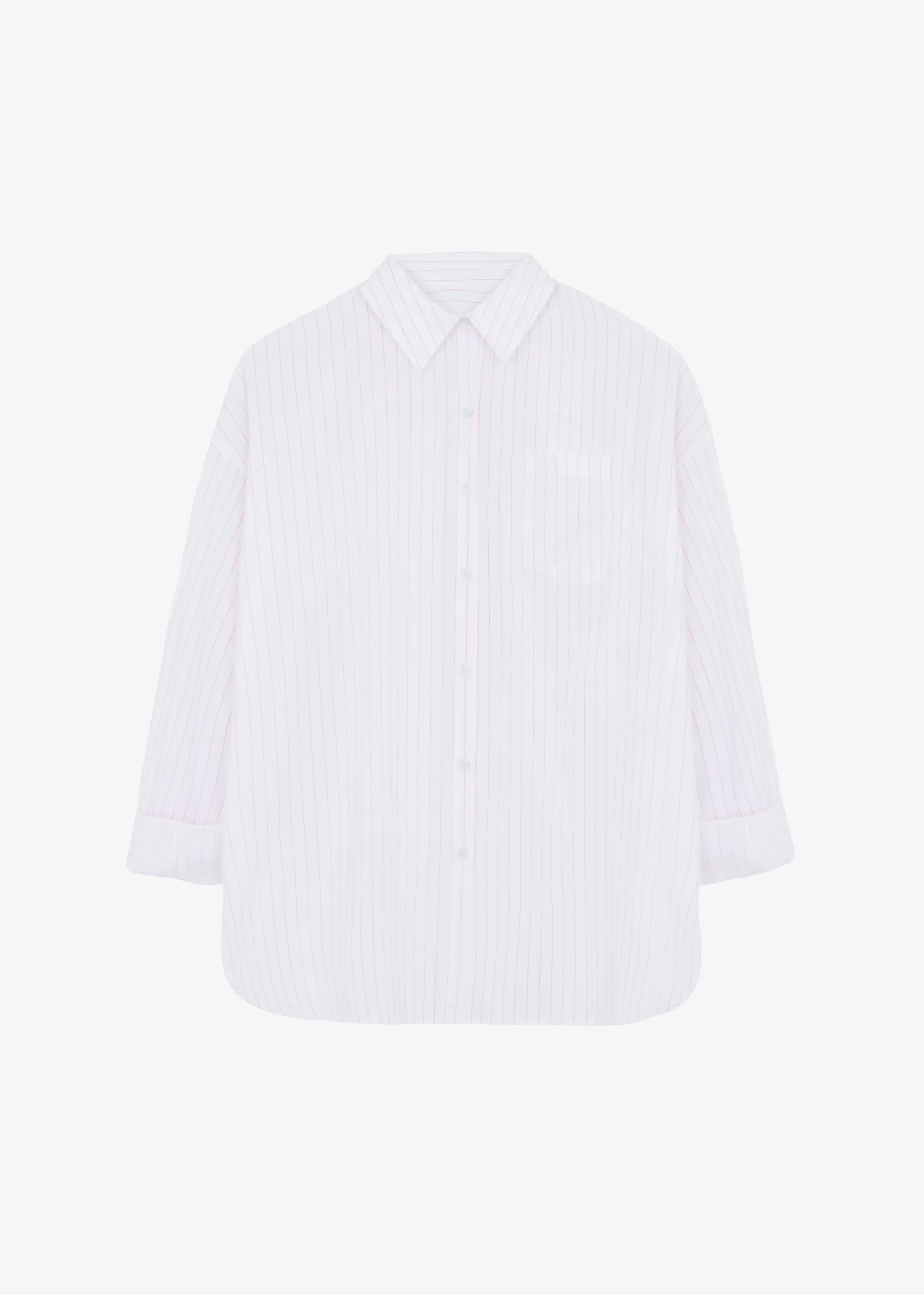 The Frankie Shop Erin Roll Up Shirt Pink Stripe Best