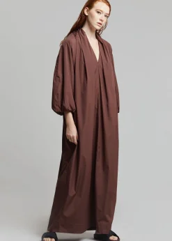 The Frankie Shop Esse Studios Collected Long Dress Chocolate New