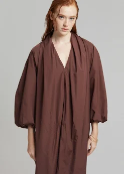 The Frankie Shop Esse Studios Collected Long Dress Chocolate New