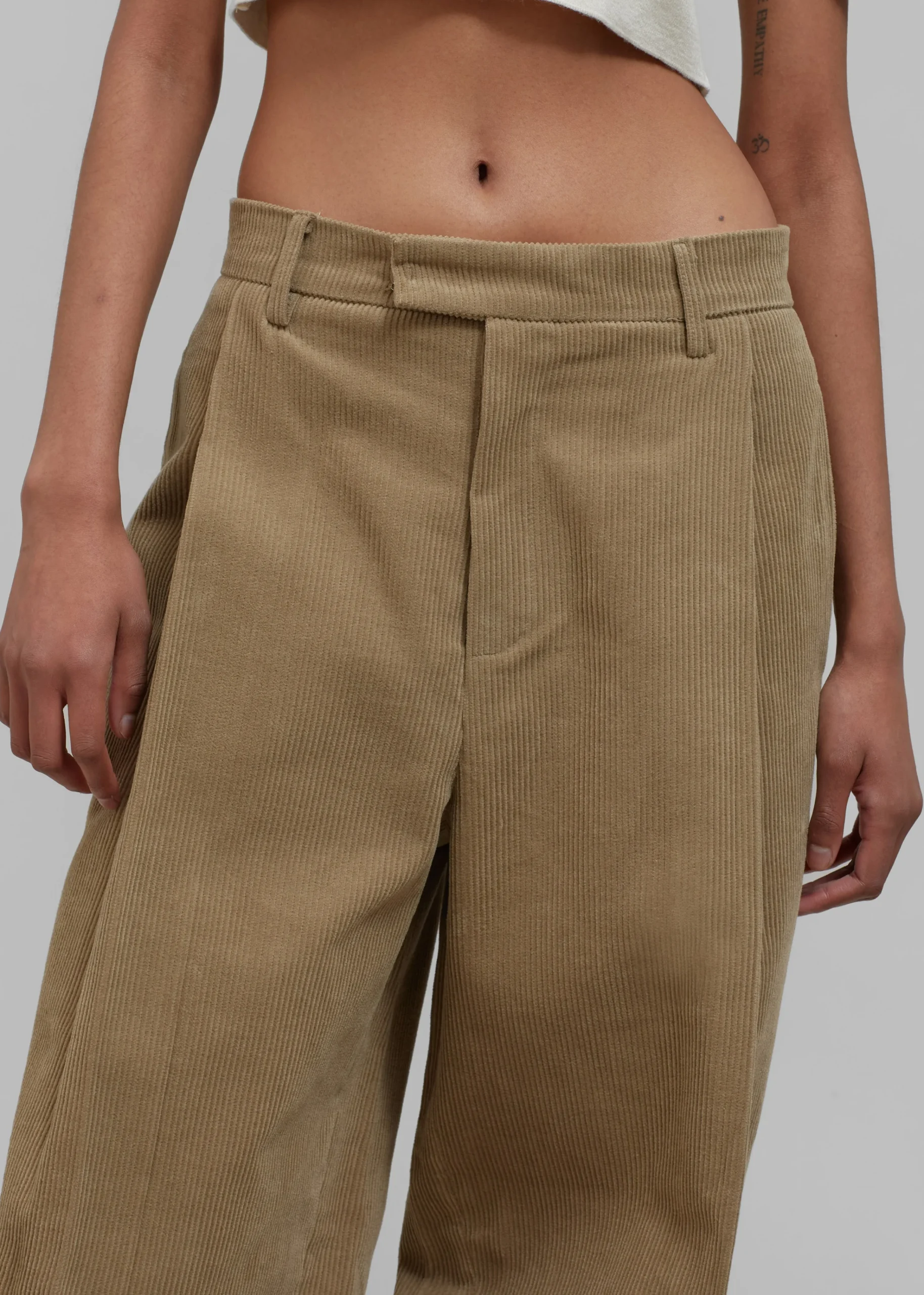 The Frankie Shop Estrid Corduroy Wide Pants Taupe Hot