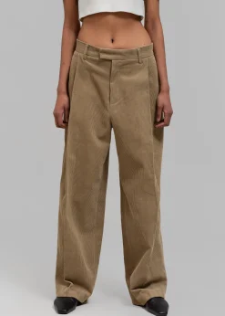The Frankie Shop Estrid Corduroy Wide Pants Taupe Hot