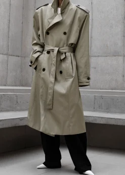 The Frankie Shop Eugene Trench Coat Pale Khaki Best