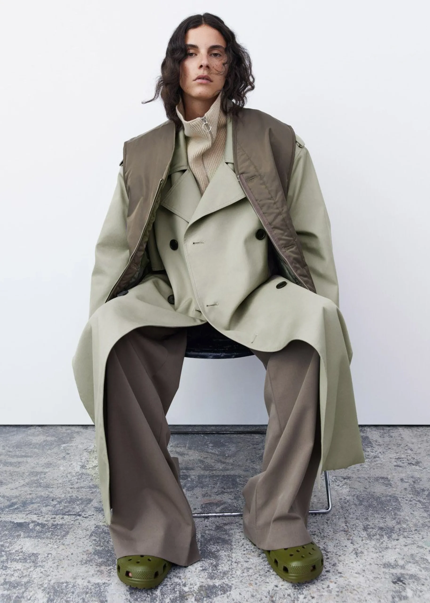 The Frankie Shop Eugene Trench Coat Pale Khaki Best