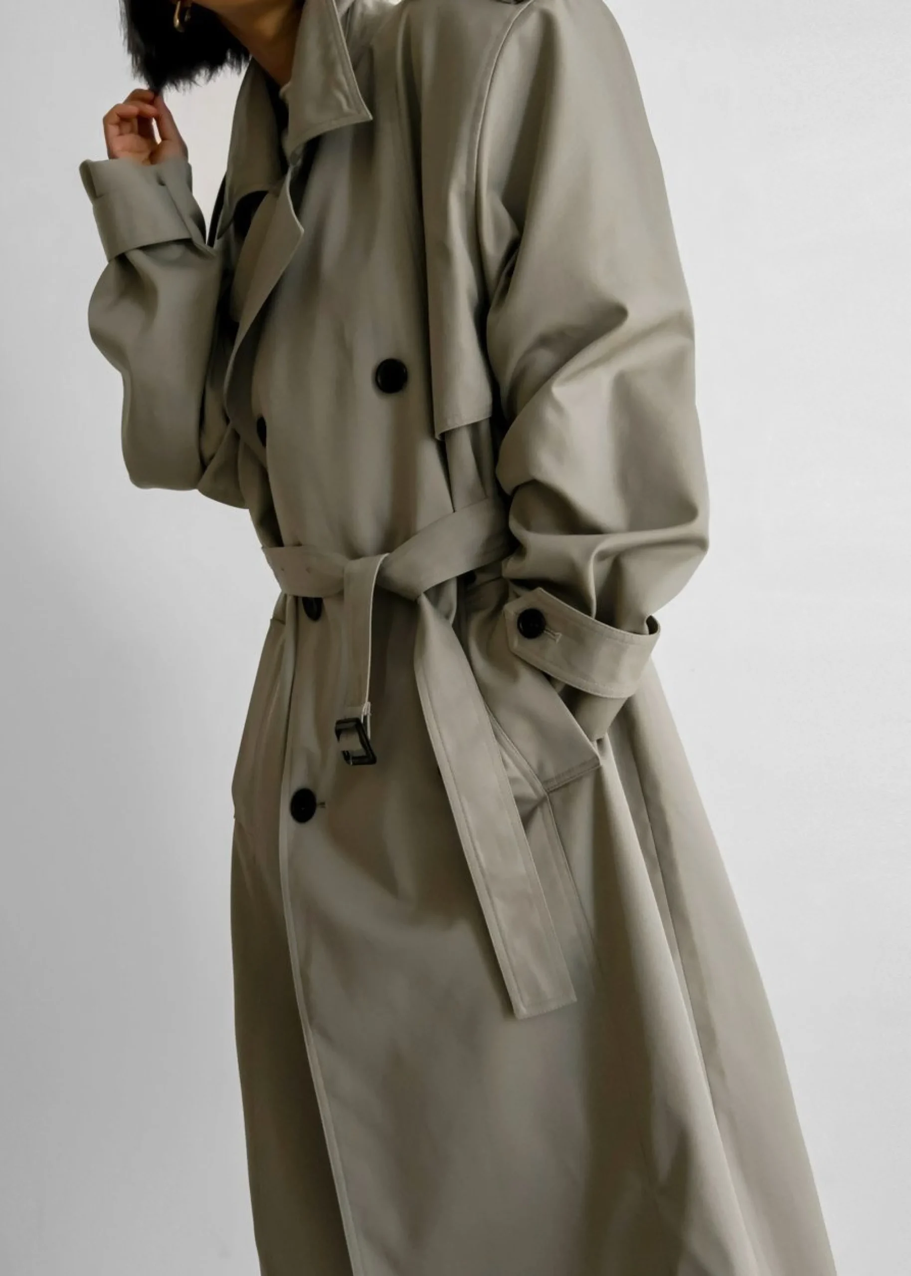 The Frankie Shop Eugene Trench Coat Pale Khaki Best