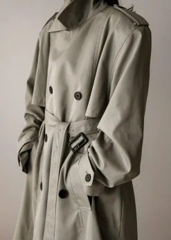 The Frankie Shop Eugene Trench Coat Pale Khaki Best