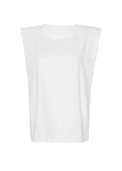 The Frankie Shop Eva Padded Shoulder Muscle T-Shirt White Discount