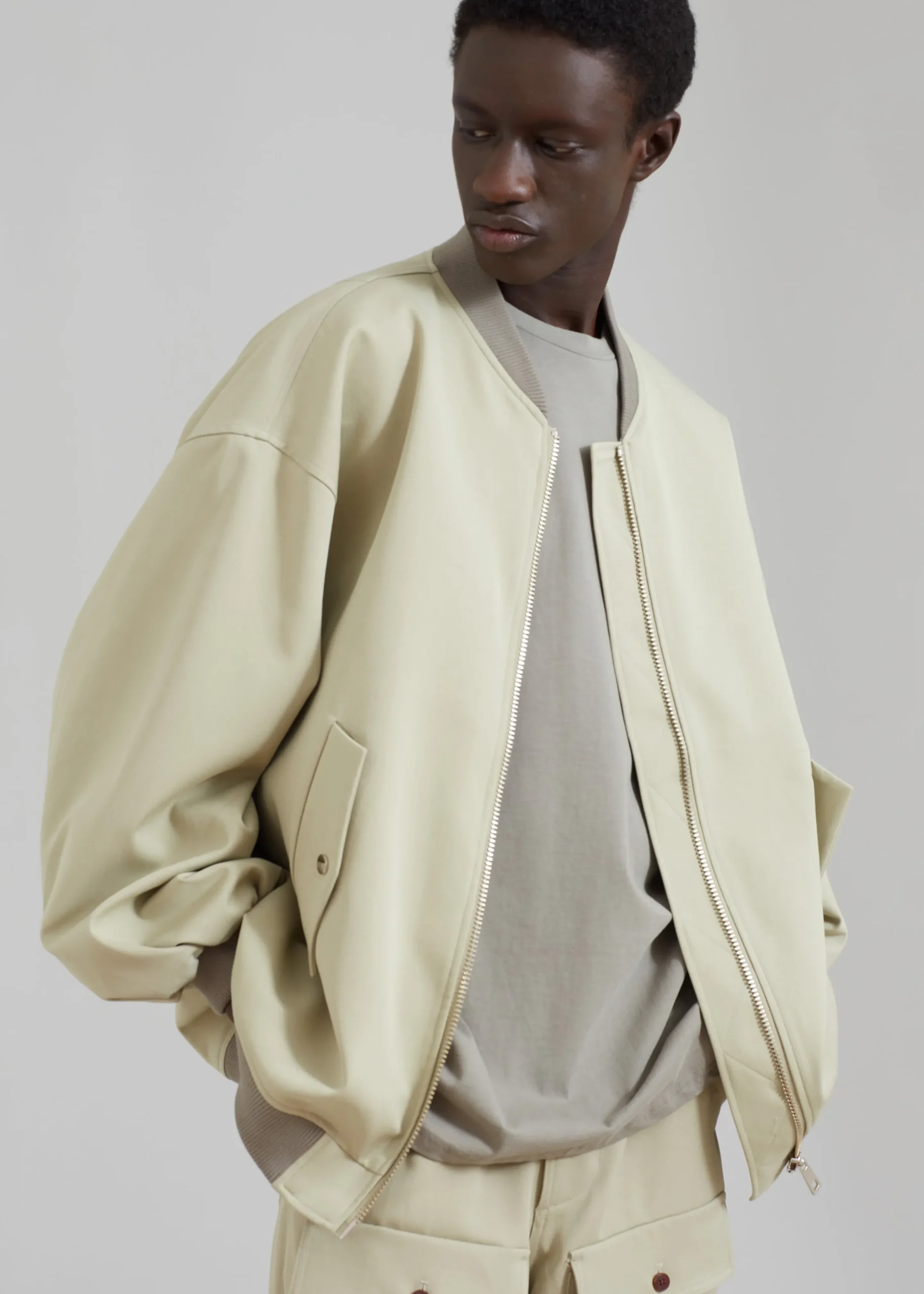 The Frankie Shop Evans Bomber Slate Green Online