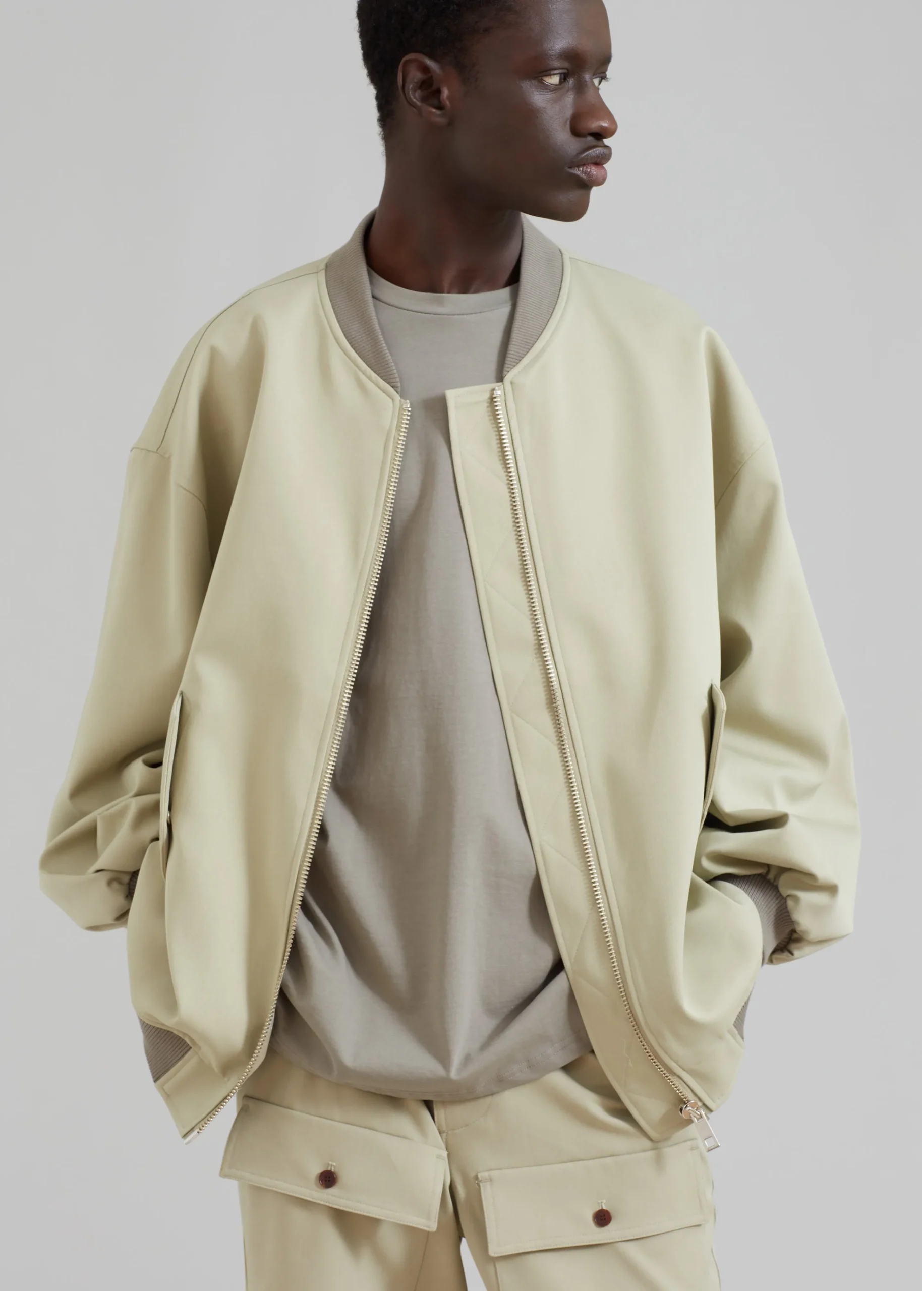 The Frankie Shop Evans Bomber Slate Green Online
