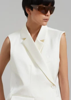 The Frankie Shop Everly Satin Vest Cream Online