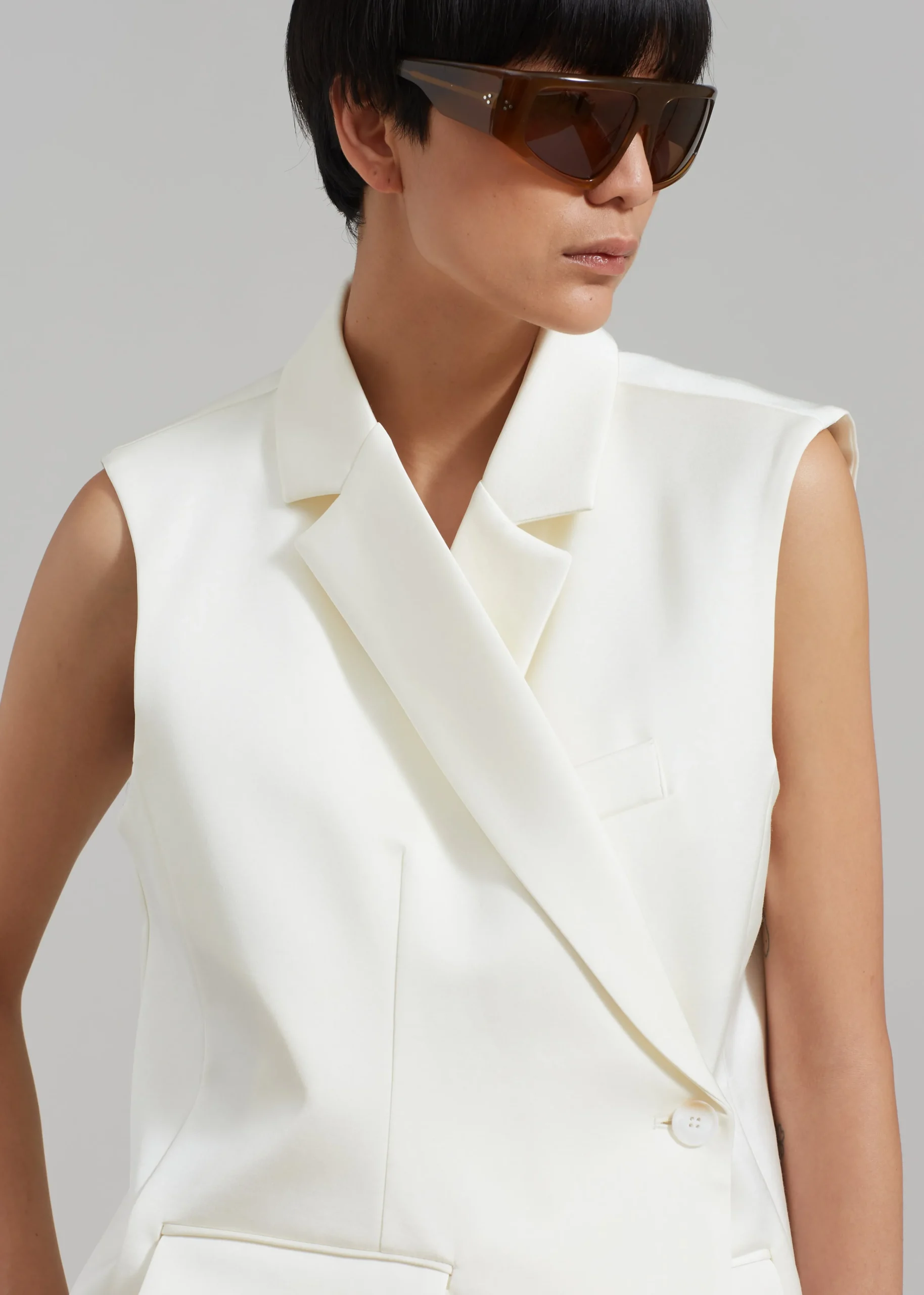 The Frankie Shop Everly Satin Vest Cream Online