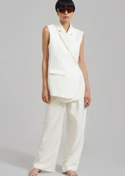 The Frankie Shop Everly Satin Vest Cream Online