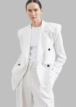 The Frankie Shop Fargo Oversized Padded Blazer White Online