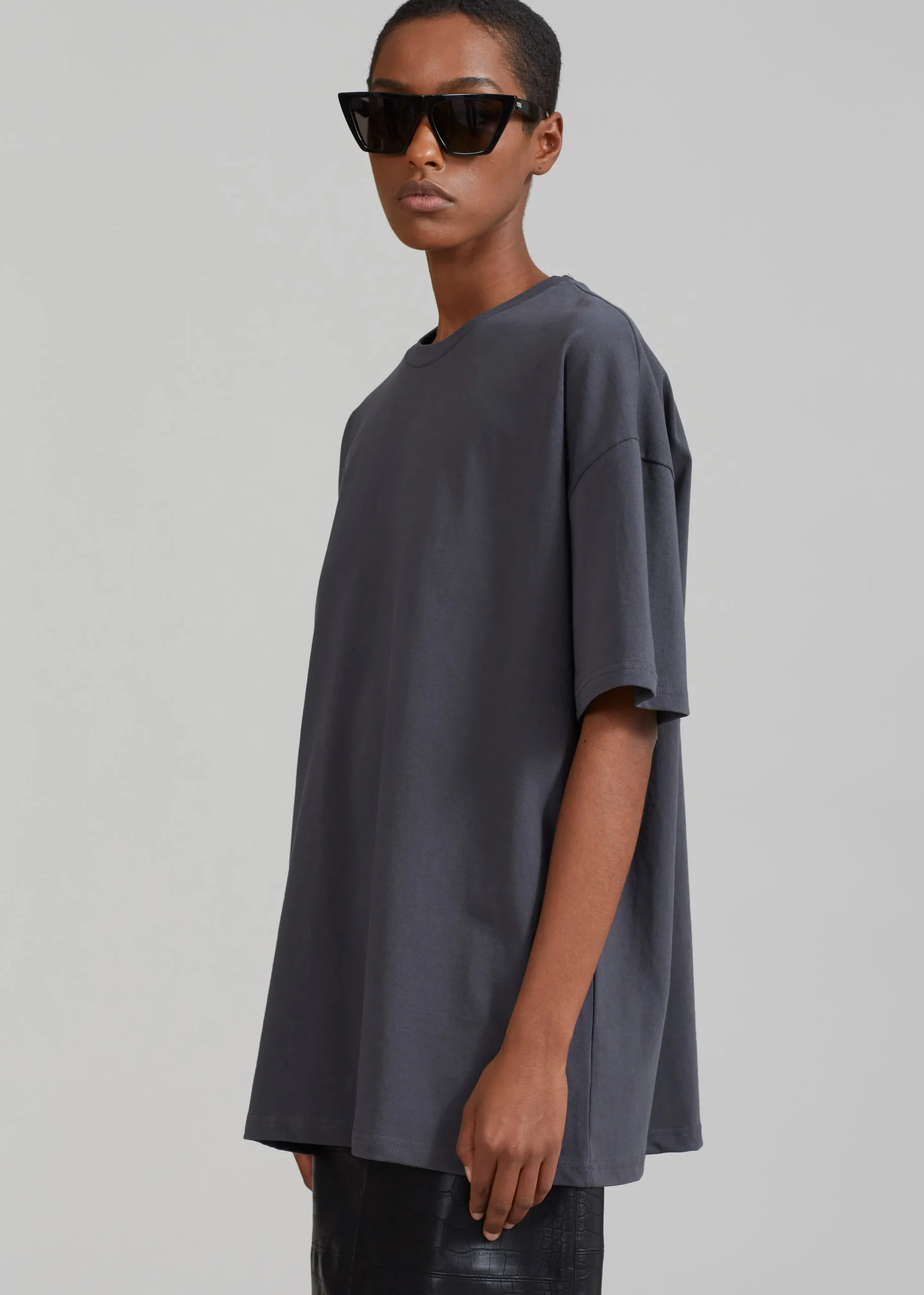 The Frankie Shop Faro Boxy Tee Charcoal Sale