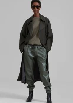 The Frankie Shop Faro Boxy Tee Dark Olive Outlet