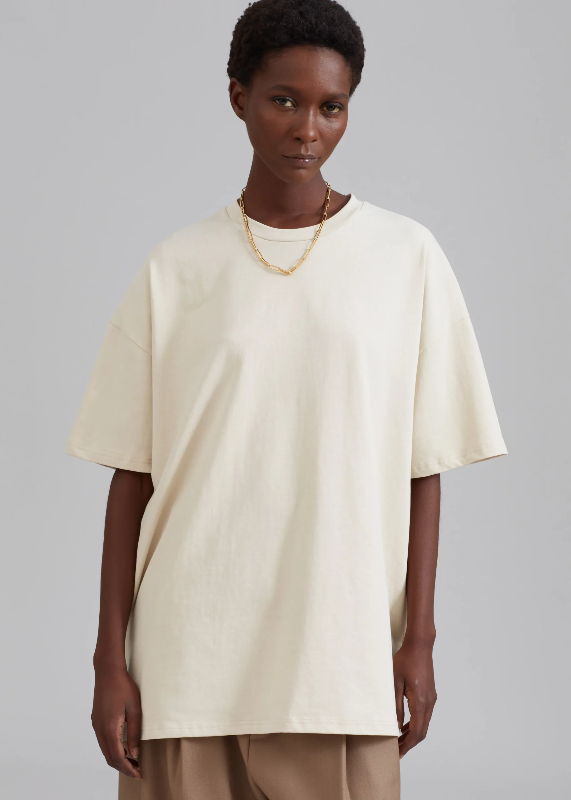 The Frankie Shop Faro Boxy Tee Beige Outlet