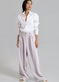 The Frankie Shop Flor Silky Shirt Pink Stripe Clearance