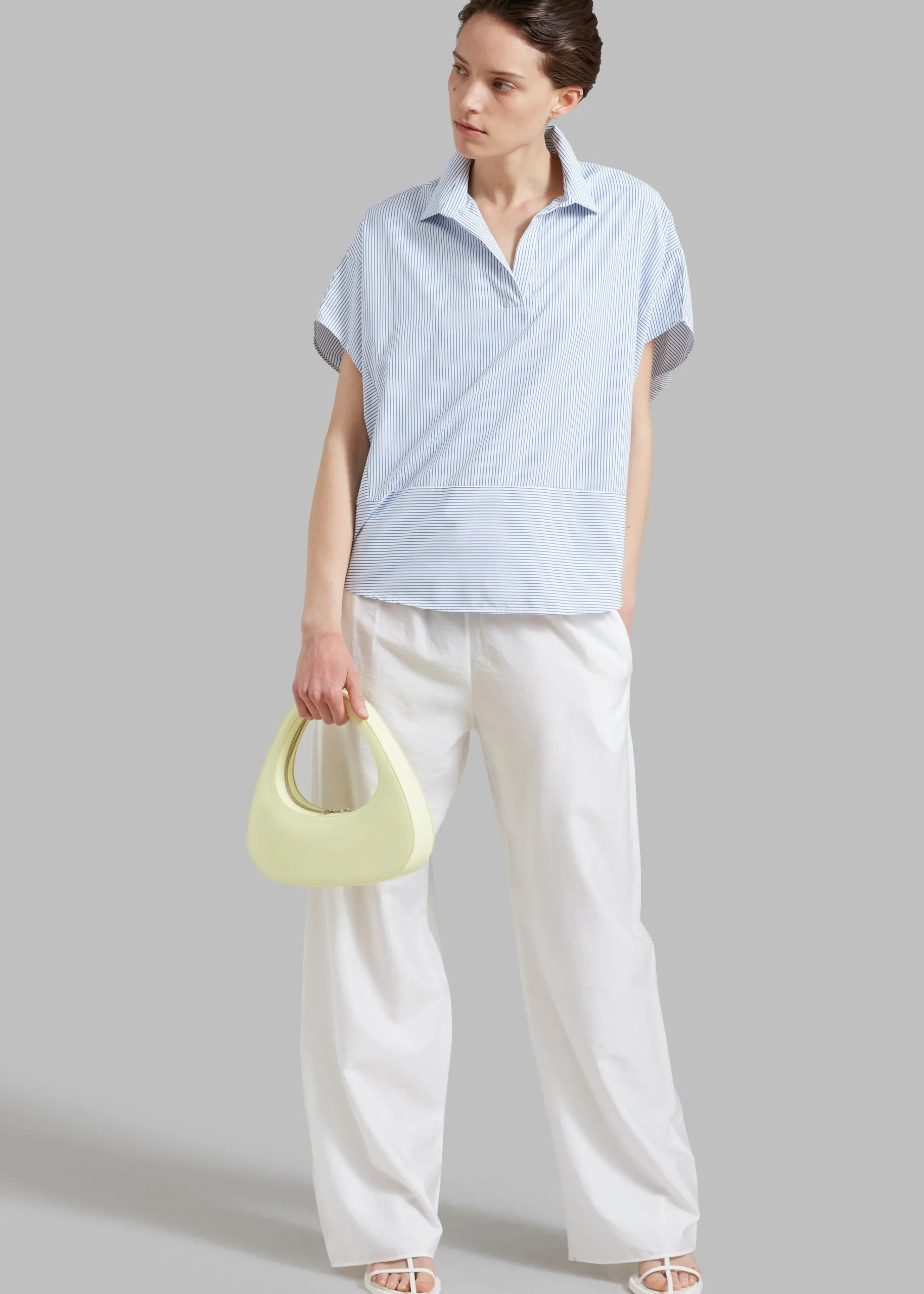 The Frankie Shop Flora Dolman Shirt Blue Stripe Hot