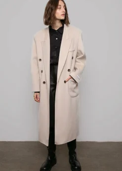 The Frankie Shop Flynn Overcoat Cream Hot