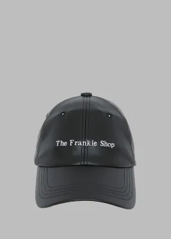 The Frankie Shop Frankie Faux Leather Baseball Cap Black New