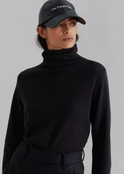The Frankie Shop Frankie Faux Leather Baseball Cap Black New