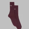The Frankie Shop Frankie In English Ribbed Socks Bordeaux Online
