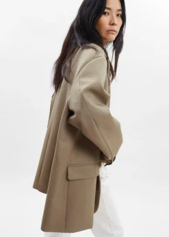 The Frankie Shop Frankie Oversized Boyfriend Blazer Desert Taupe