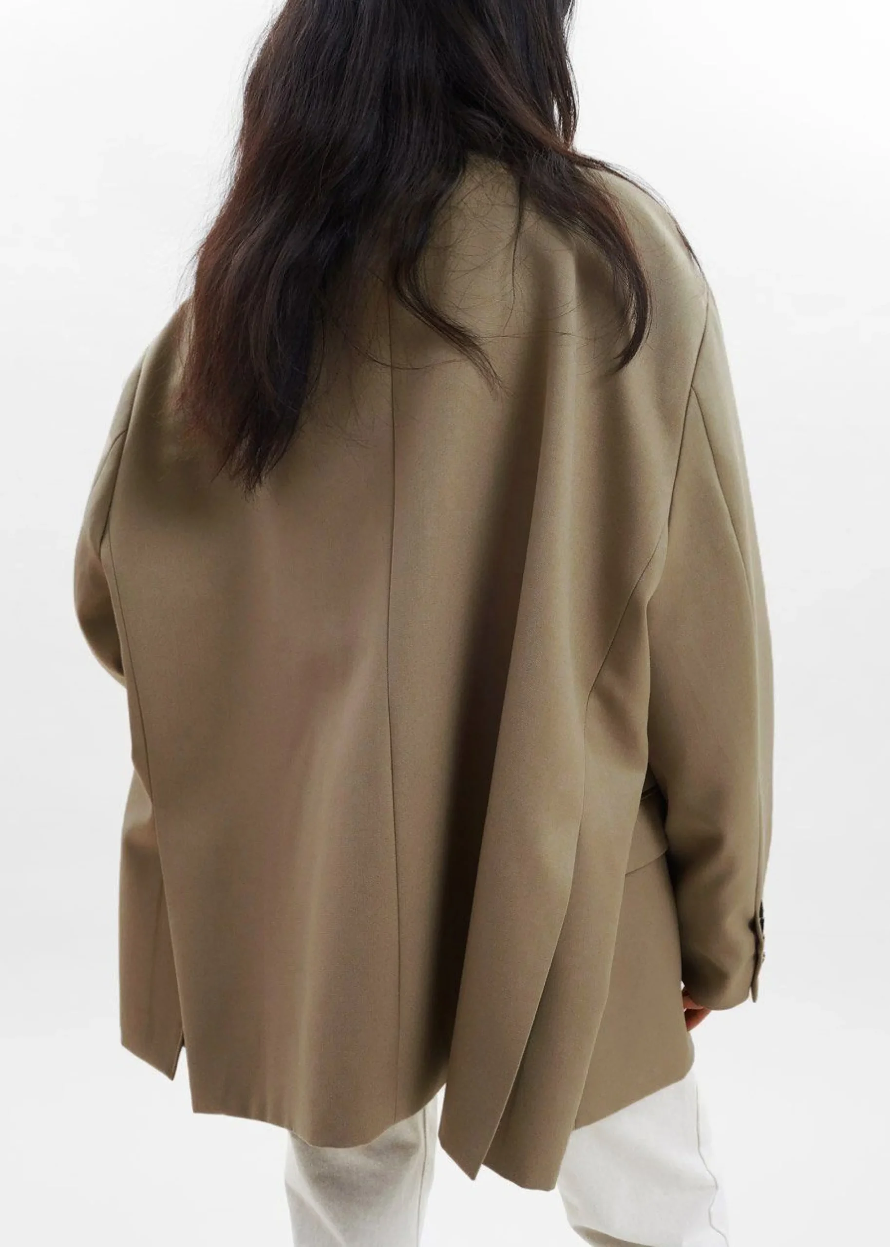 The Frankie Shop Frankie Oversized Boyfriend Blazer Desert Taupe