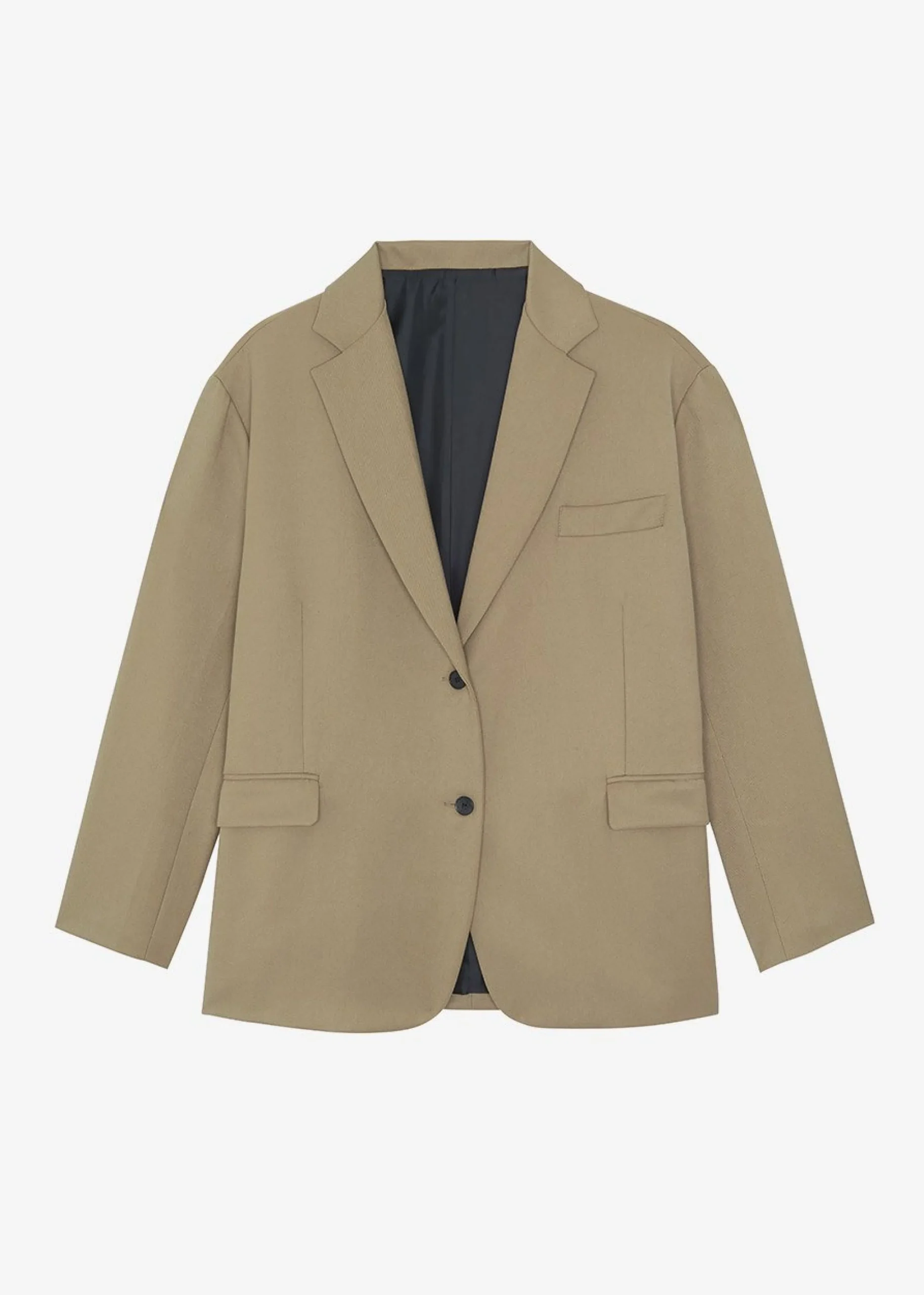 The Frankie Shop Frankie Oversized Boyfriend Blazer Desert Taupe