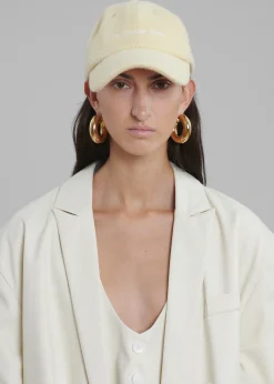 The Frankie Shop Frankie Wool Baseball Cap Pale Yellow Outlet