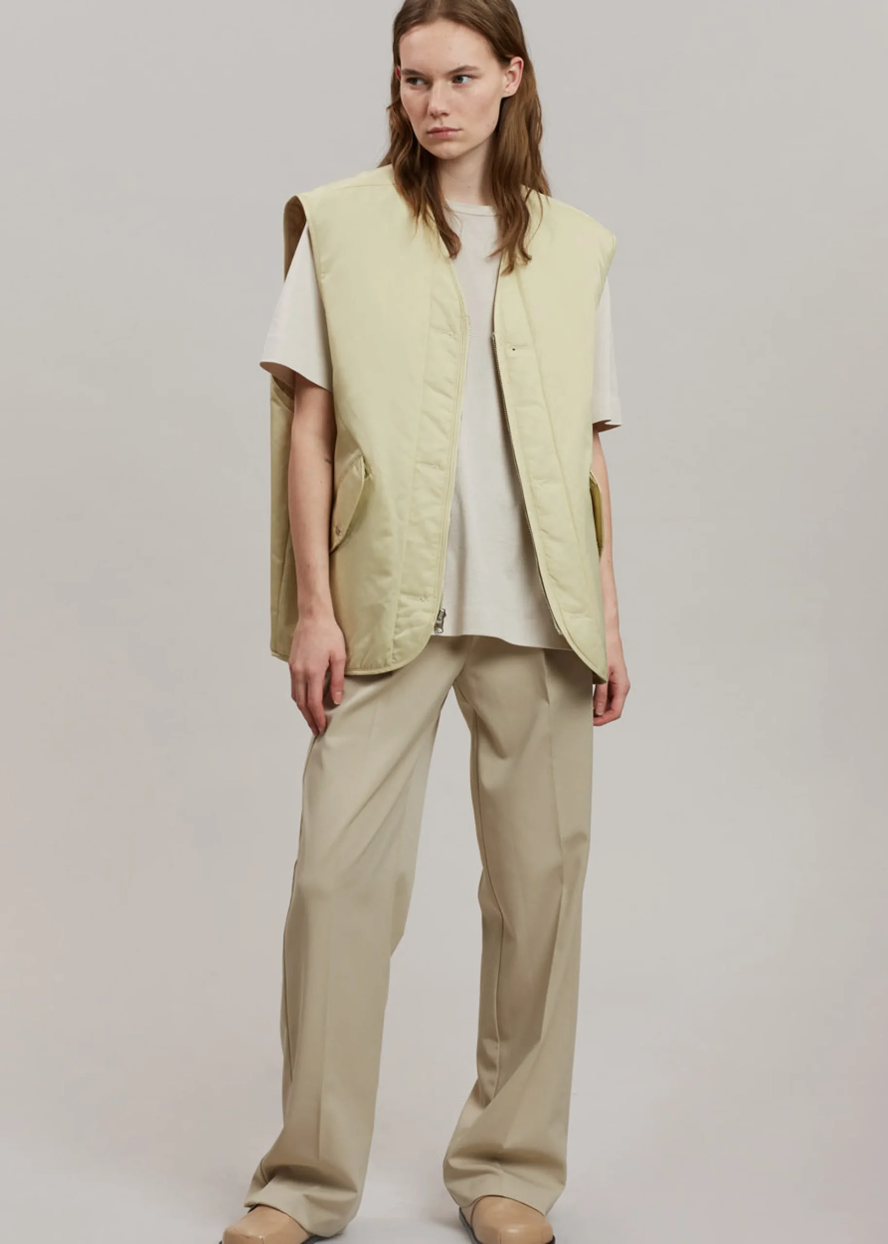 The Frankie Shop Gaby Reversible Vest Mastic New