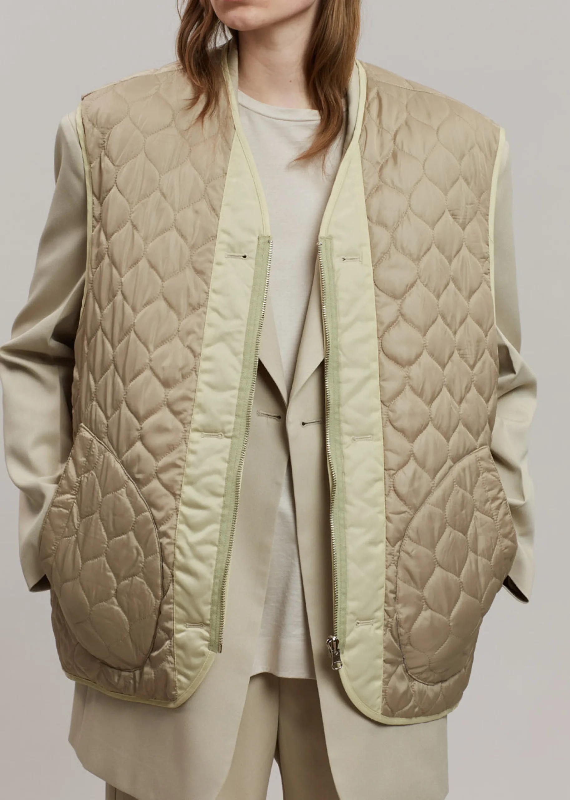The Frankie Shop Gaby Reversible Vest Mastic New
