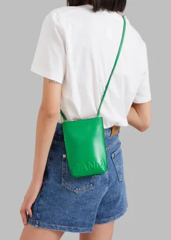 The Frankie Shop Ganni Small Banner Crossbody Bag Kelly Green