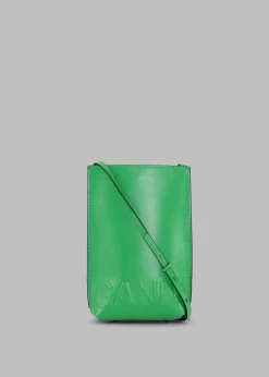 The Frankie Shop Ganni Small Banner Crossbody Bag Kelly Green