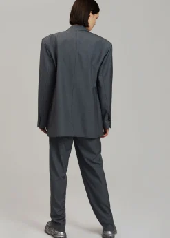 The Frankie Shop Gelso Oversized Blazer Dark Grey Melange Sale