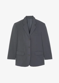 The Frankie Shop Gelso Oversized Blazer Dark Grey Melange Sale