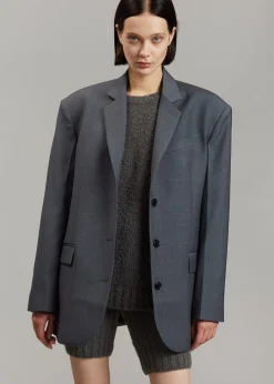 The Frankie Shop Gelso Oversized Blazer Dark Grey Melange Sale