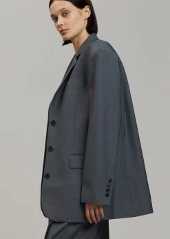 The Frankie Shop Gelso Oversized Blazer Dark Grey Melange Sale