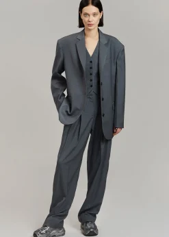 The Frankie Shop Gelso Oversized Blazer Dark Grey Melange Sale