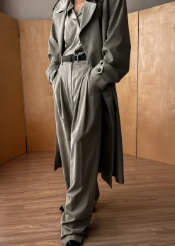 The Frankie Shop Gelso Pleated Trousers Light Taupe Melange Best