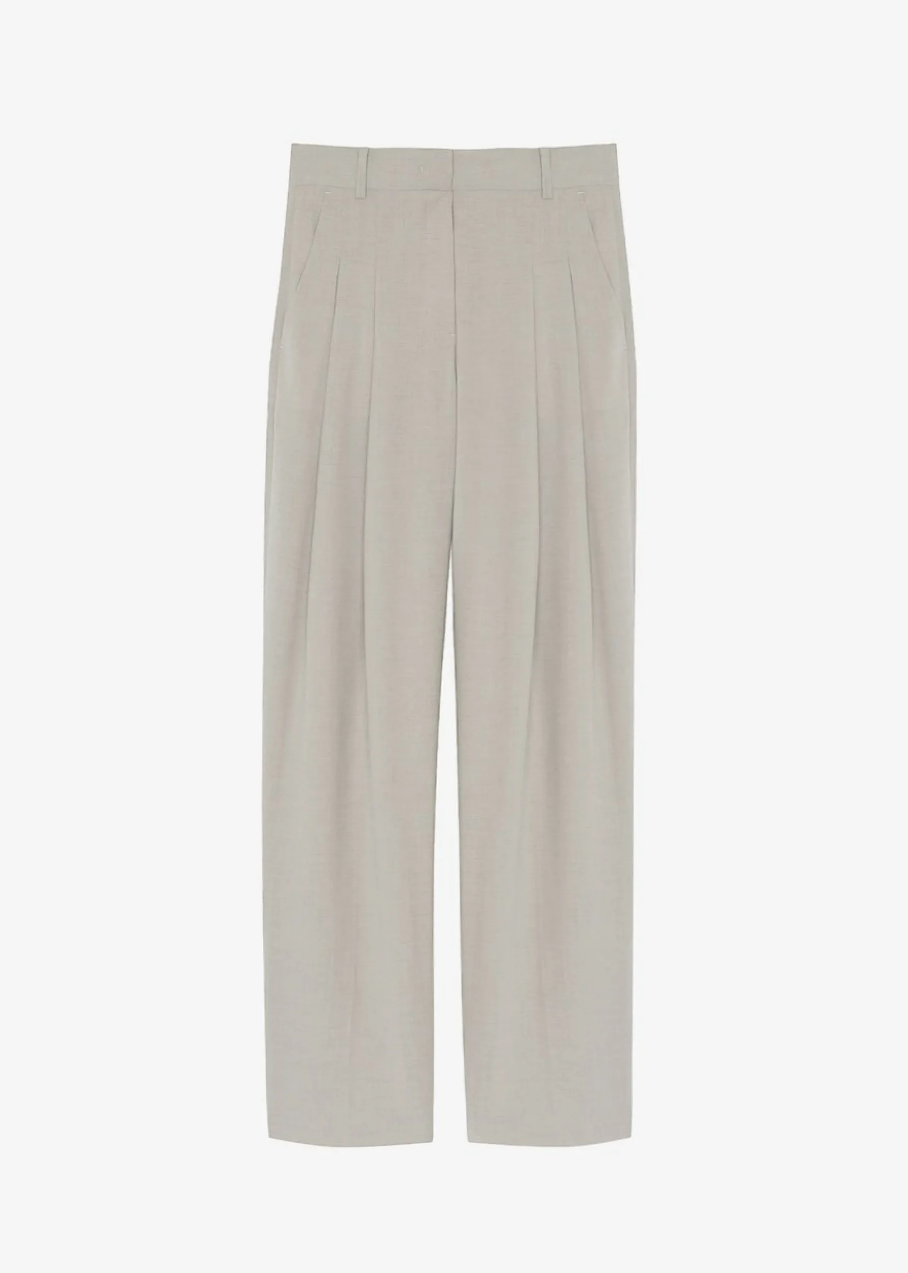 The Frankie Shop Gelso Pleated Trousers Light Taupe Melange Best
