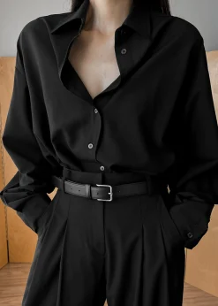 The Frankie Shop Gelso Shirt Black Discount