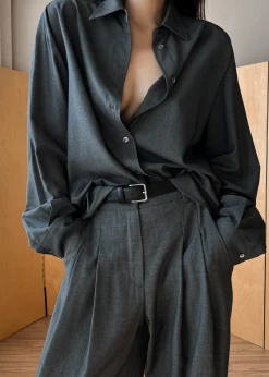The Frankie Shop Gelso Shirt Dark Grey Melange Online