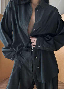The Frankie Shop Gelso Shirt Dark Grey Melange Online
