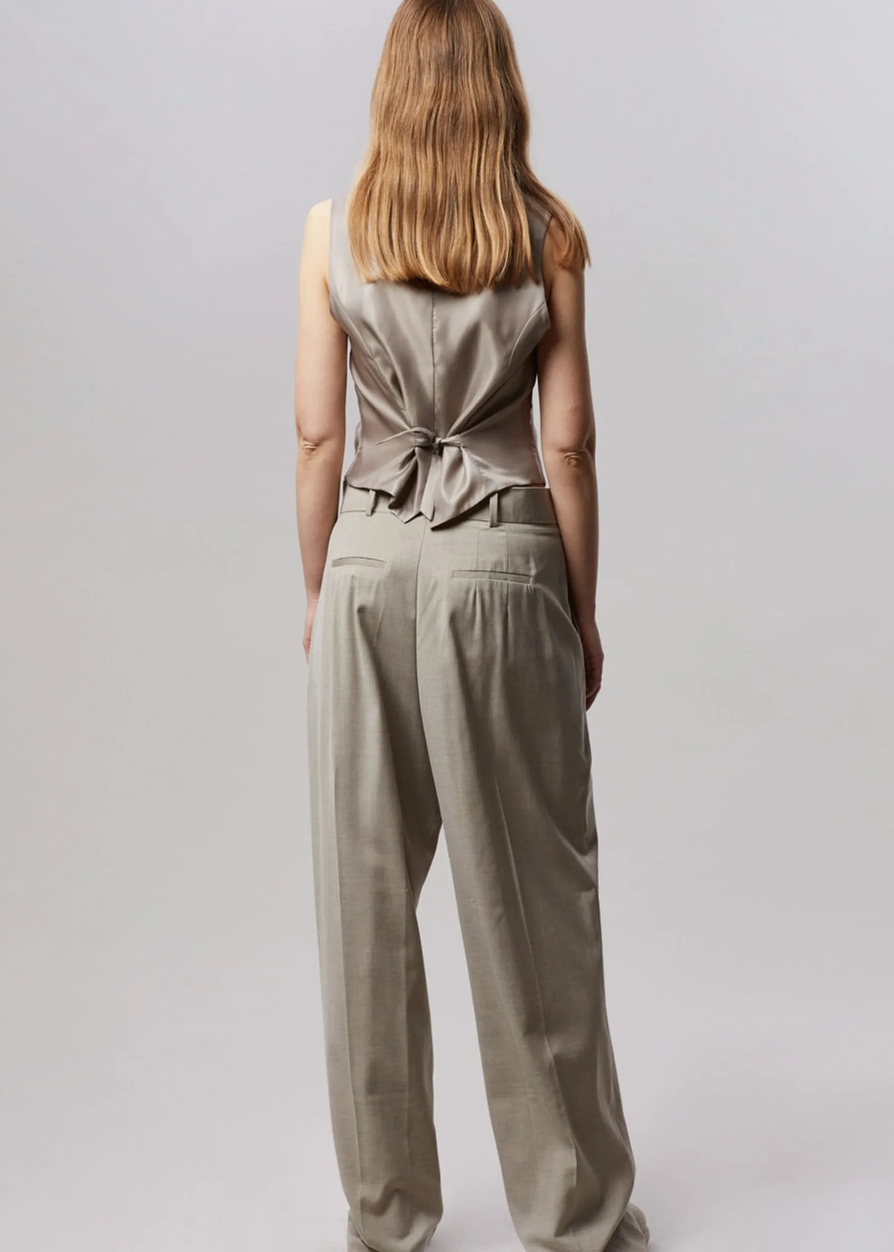 The Frankie Shop Gelso Waistcoat Light Taupe Melange