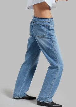 The Frankie Shop Genesis Raw Waist Jeans Worn Wash Clearance