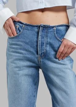 The Frankie Shop Genesis Raw Waist Jeans Worn Wash Clearance