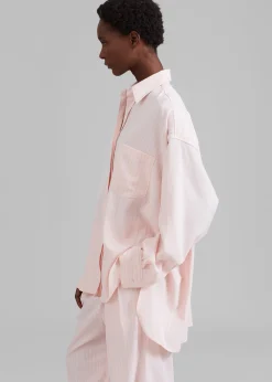 The Frankie Shop Georgia Fluid Shirt Pink Pinstripe Clearance